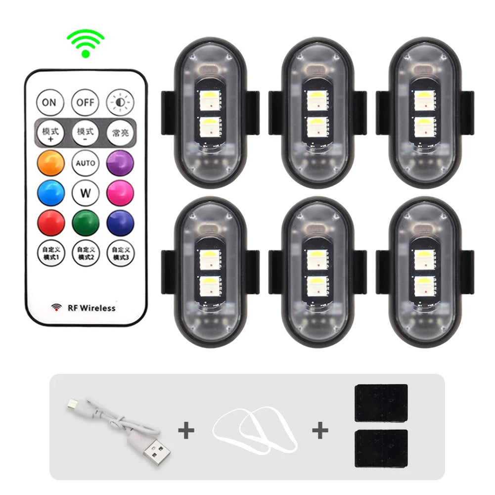 RGB LED Strobe Light with Remote Control for Vehicles and Drones