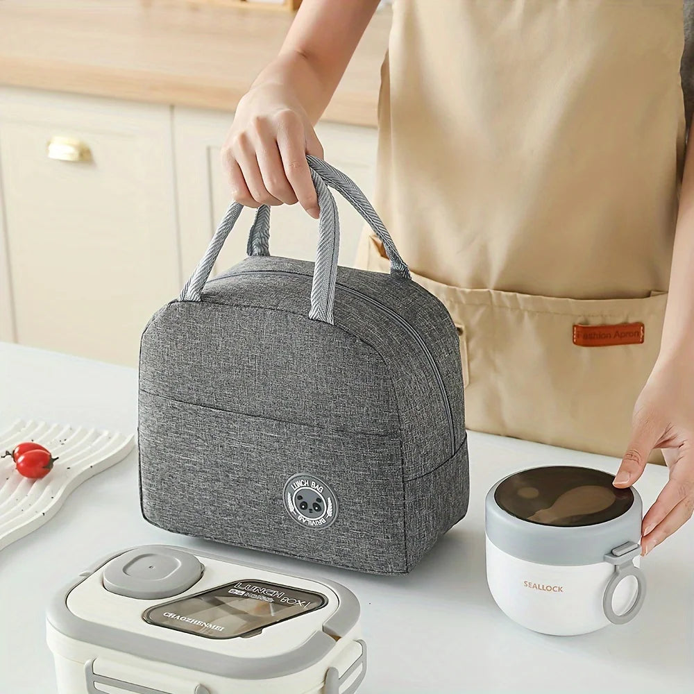3-Piece Insulated Lunch Box Set with Reusable Cutlery