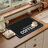 Black Letter Coffee Mat for Countertop