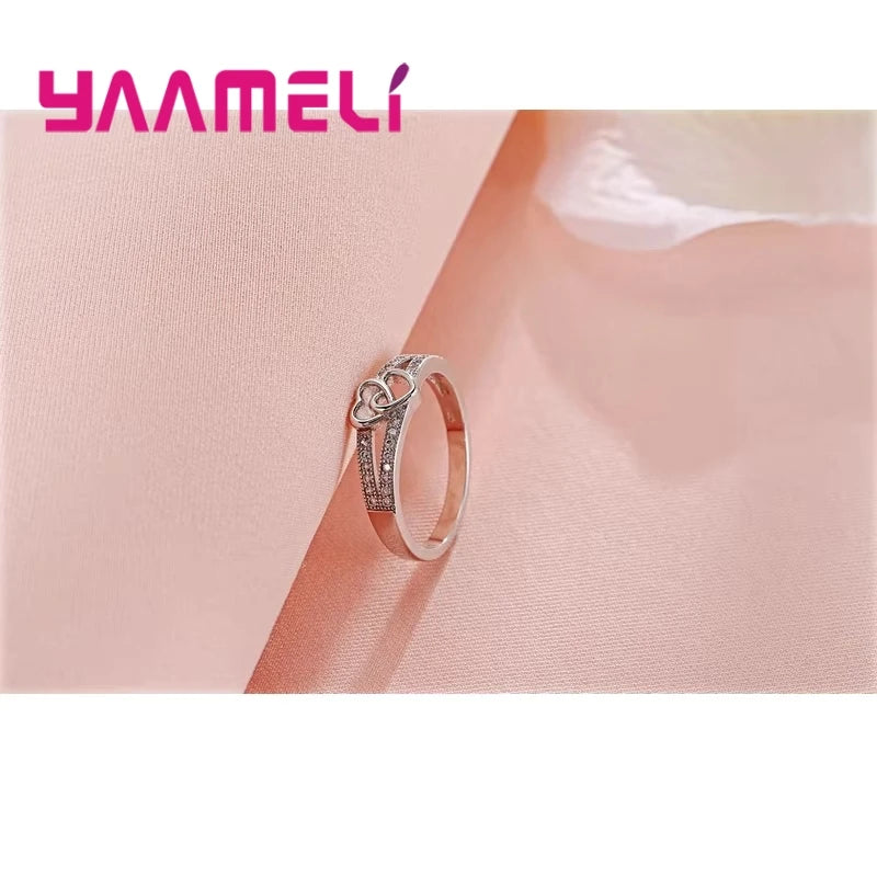 Sterling Silver Heart Engagement Ring for Women