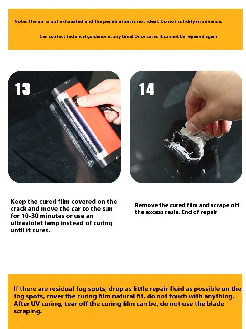 Windshield Crack Repair Kit with UV Resin