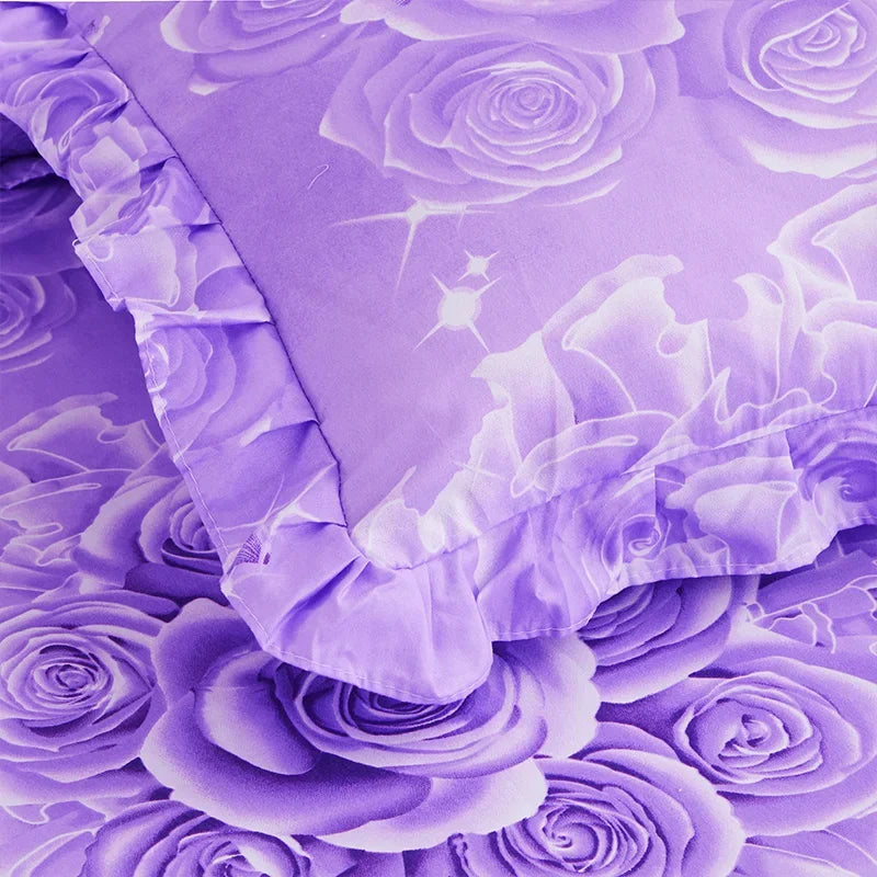Lace-Trimmed Bed Skirt with Printed Design
