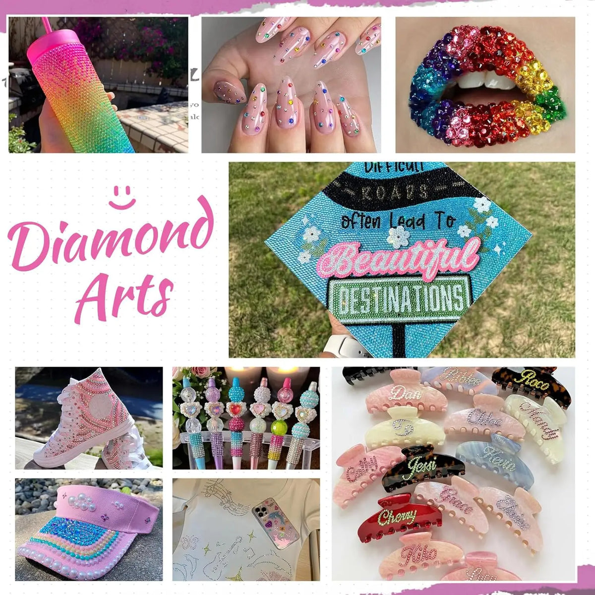 40-Color Flatback Resin Rhinestone Kit for Crafts