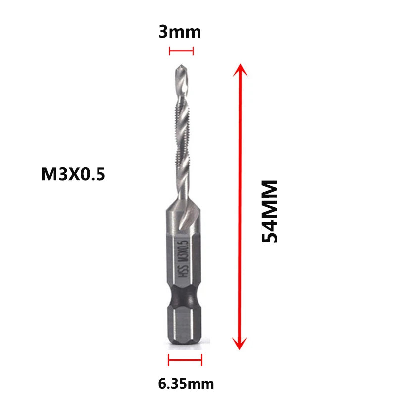 Metric Thread Tap Set - Titanium Coated HSS Drill Bits