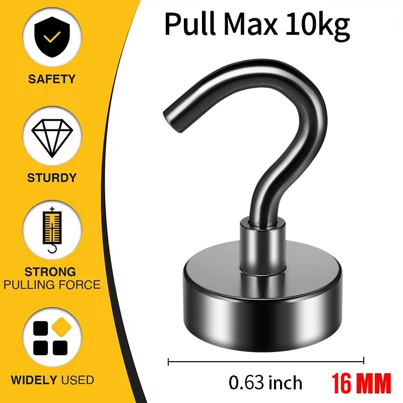 Heavy-Duty Magnetic Hooks for Home & Office Organization