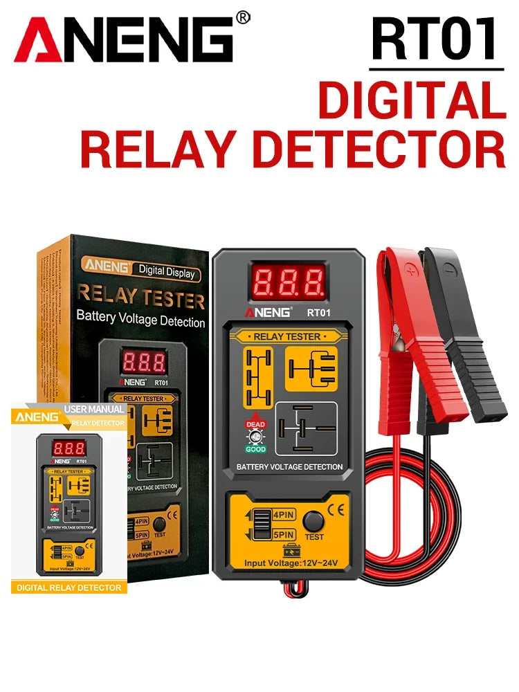 Automotive Relay Tester with Digital Display for 4/5 Pin Relays