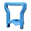 Light blue ergonomic handle for a water bucket or bottle carrier.
