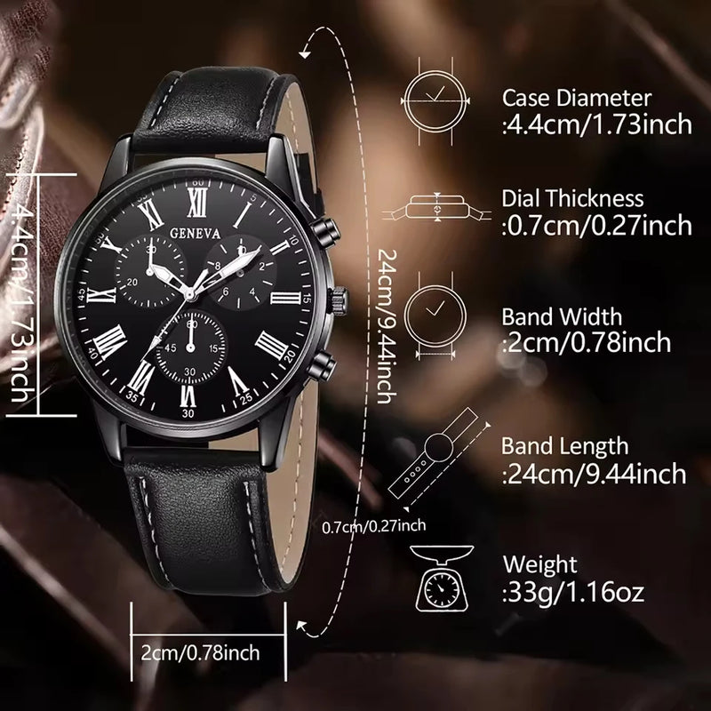 Men's Two-Piece Quartz Watch Set