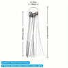 A set of ten stainless steel shower head cleaning brushes with varying lengths and thicknesses.