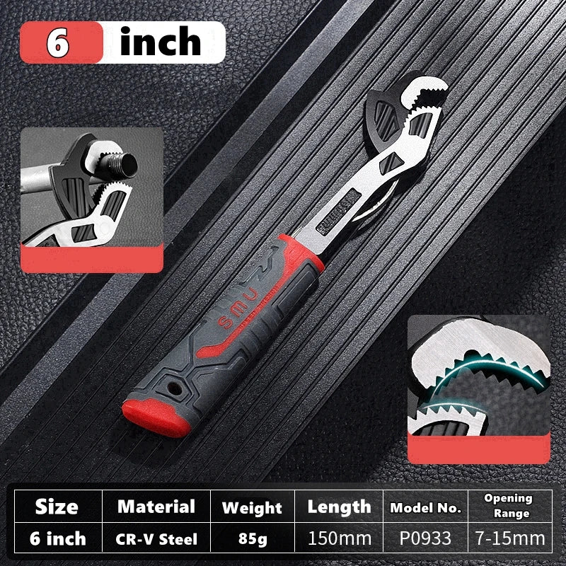 Self-Locking Adjustable Wrench with Quick-Release Mechanism