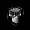A compact, silver-colored USB powered LED car ambient light with dimensions shown.