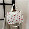 Strawberry Bowknot Canvas Tote Bag