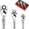 Compact 3-Piece Stubby Ratchet Wrench Set