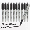 Fine Tip Permanent Markers, Waterproof Quick-Drying Black Ink (Set of 12)