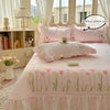 Embroidered Tulip Coverlet Set with Pillow Shams