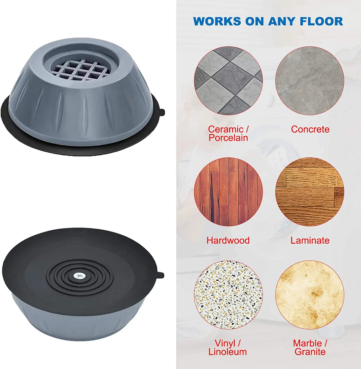 Anti-Vibration Feet Pads for Washing Machine & Furniture