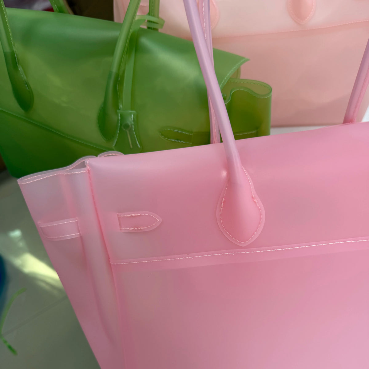 Y2K Pink Jelly Tote Bag