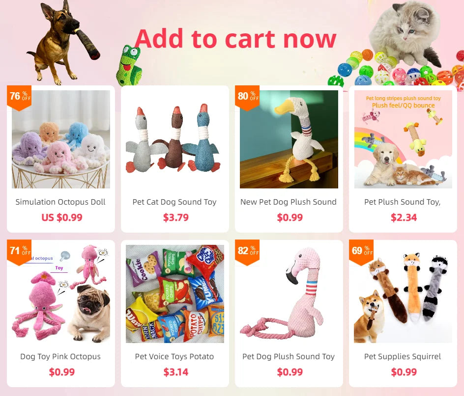 Squeaky Cigar-Shaped Plush Dog Toy