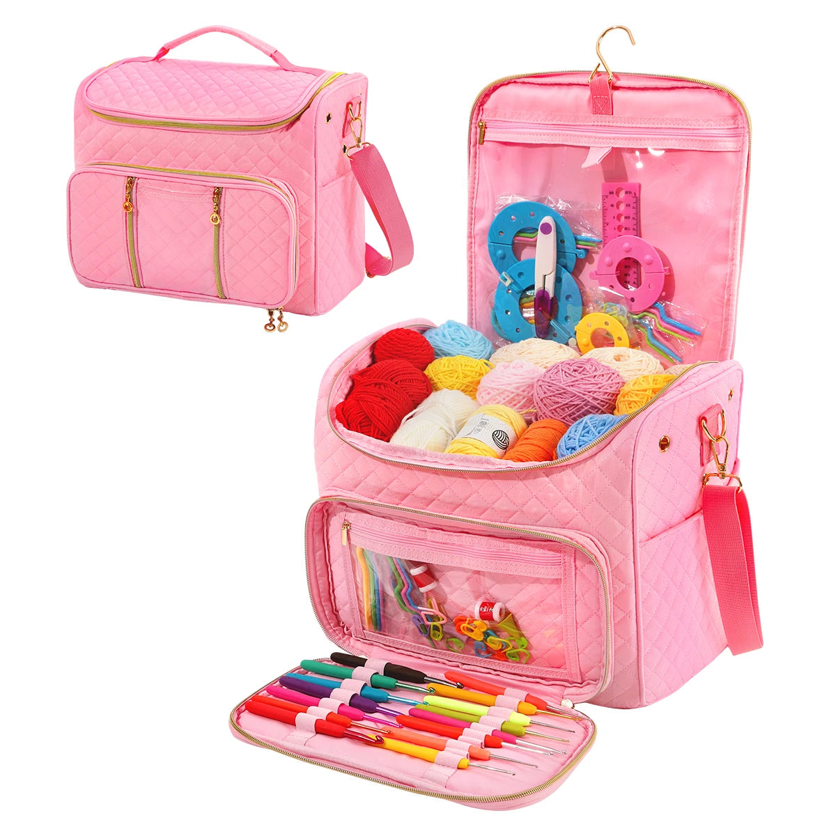 Portable Yarn Storage & Crochet Organizer Bag