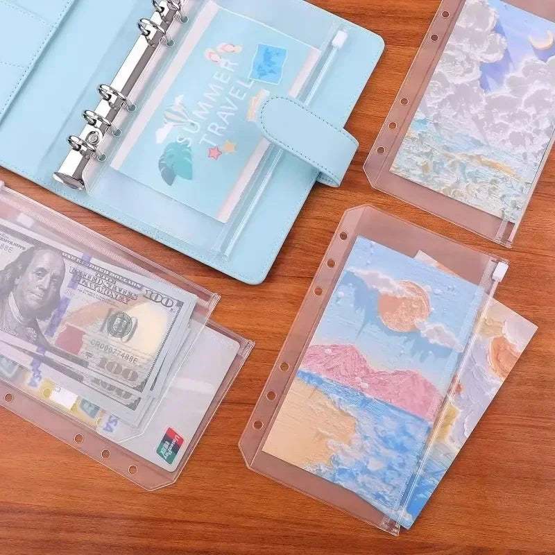 A6 Waterproof Zipper Pouch Set for Binder Organizers
