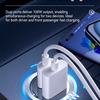 100W Dual Port Car Charger with USB-C & USB-A Fast Charging