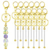 A set of gold-colored metal beadable keychain bars for DIY jewelry making, featuring various sizes and styles.