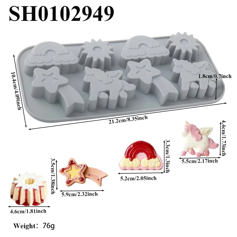 Rainbow Unicorn Silicone Chocolate & Mousse Mold