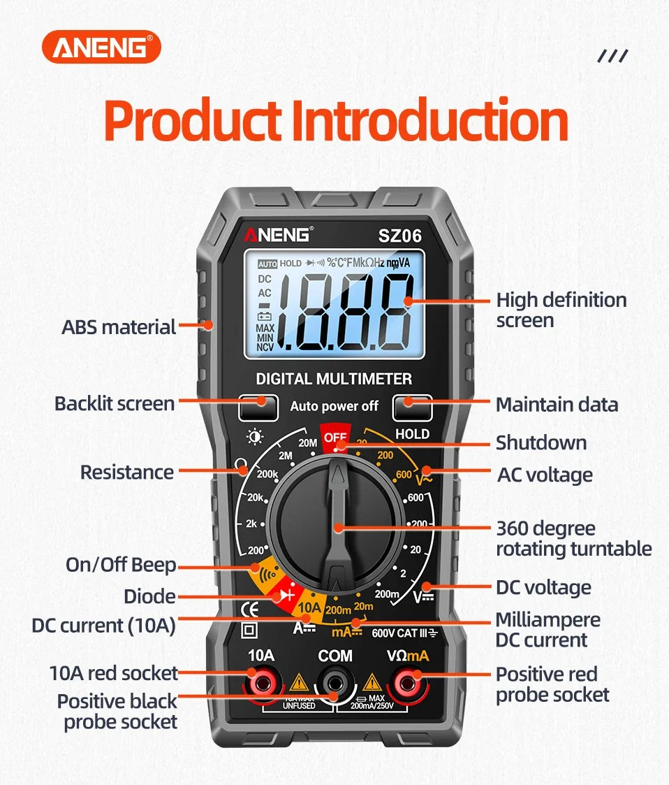 Compact Digital Multimeter with 2000-Count Accuracy for Home and Electrical Work