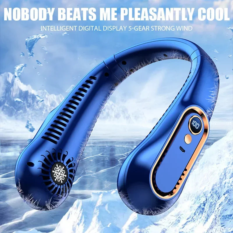 Bladeless Neck Fan with Digital Display