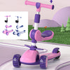 Kids 3-Wheel LED Light-Up Scooter with Adjustable Handlebar & Removable Seat