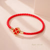 Four-Leaf Clover Braided Leather Bracelet