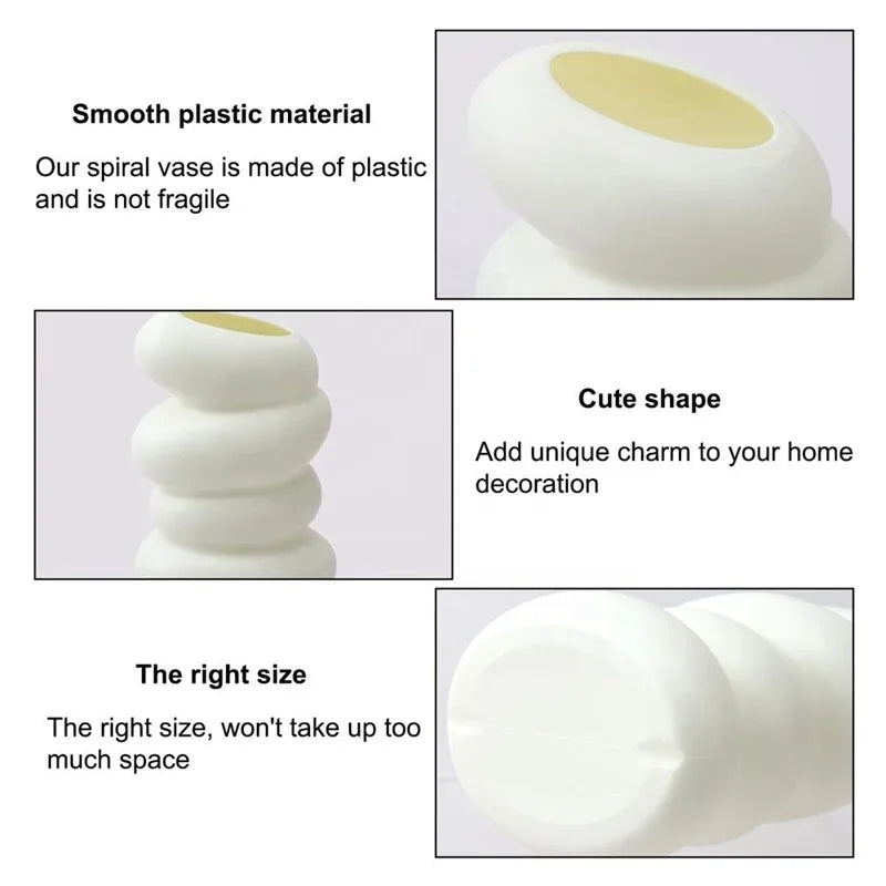 Nordic Spiral White Vase for Modern Home Decor
