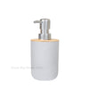 Bamboo Bathroom Organizer Set with Soap Dispenser