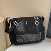 Y2K Transparent Ita Bag with DIY Badge Display Panel