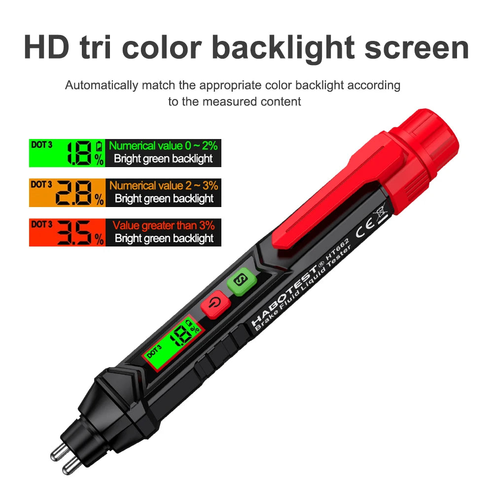 Digital Brake Fluid Tester with Backlit Display