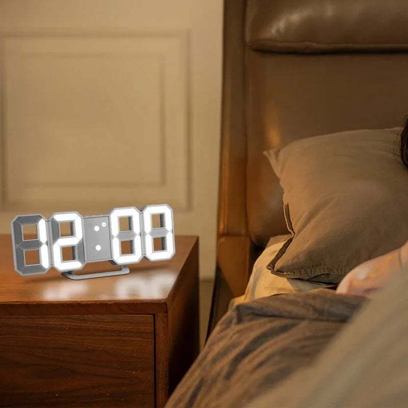 3D LED Digital Alarm Clock with Calendar and Temperature Display