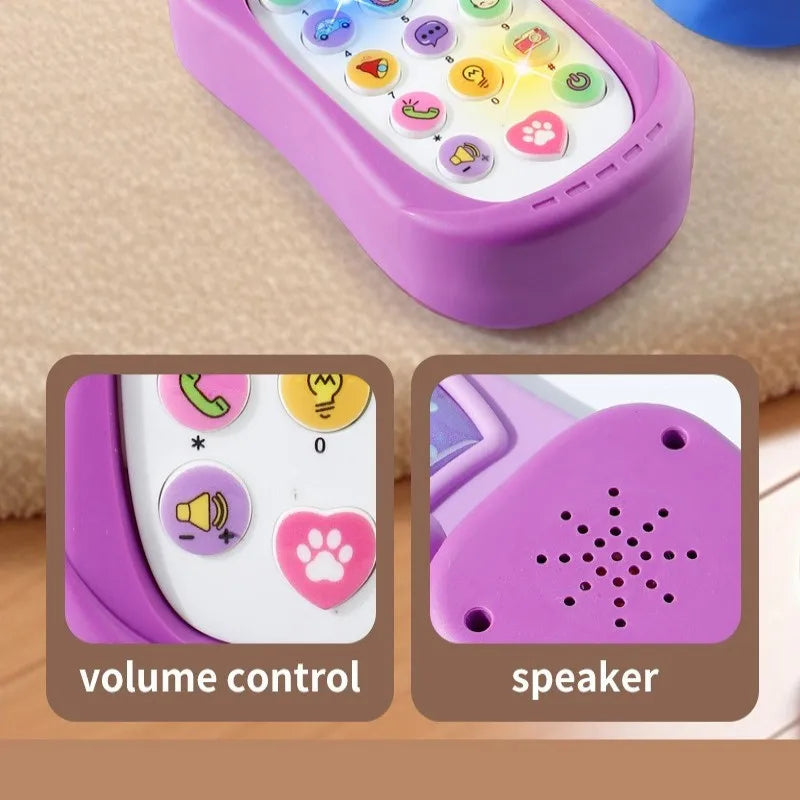 Kids' Cartoon Flip Phone Toy with Music and Learning Games