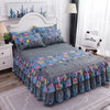 Floral Ruffle Bed Skirt with Matching Pillowcases