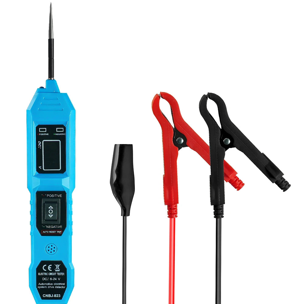 Automotive Circuit Tester with Digital Voltage Display and LED Probe
