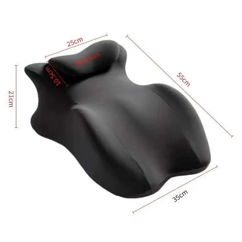 Black multi-positional memory foam body pillow with a removable cover