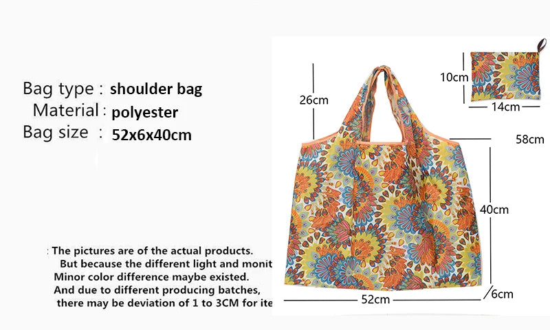 Foldable Shopping Tote Bag with Large Capacity