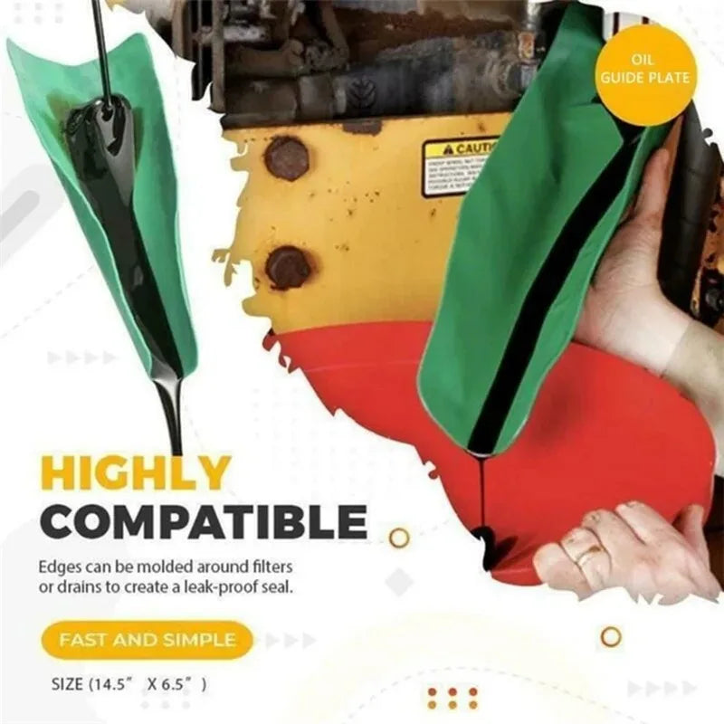 Foldable Flexible Oil Change Funnel and Fluid Guide Tool