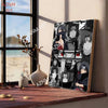A canvas art print featuring multiple stylized characters in a dark, dramatic anime style.