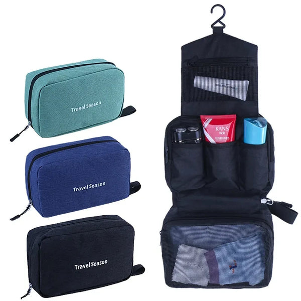 Trousse de Toilette Pliable Imperméable avec Organisation à 3 Niveaux