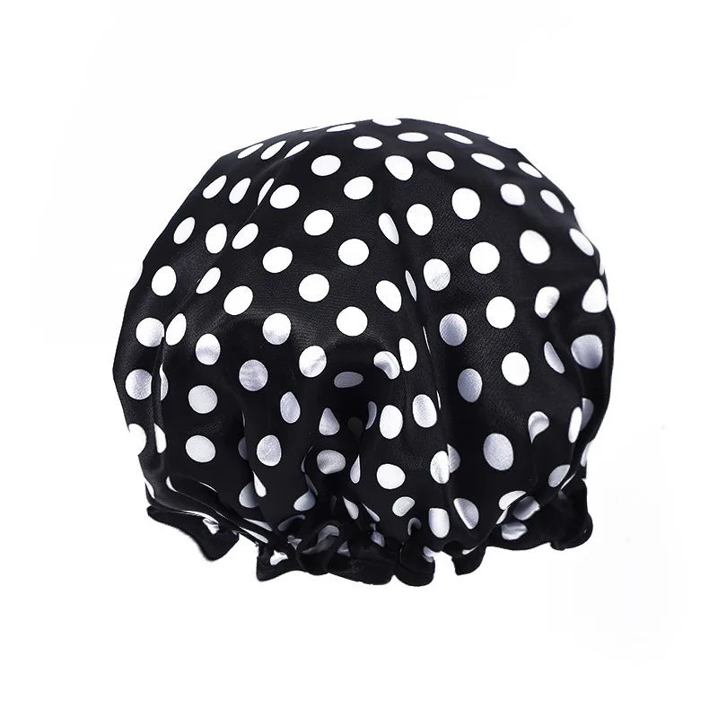 Leopard Print Double-Layer Shower Cap – Waterproof & Reusable