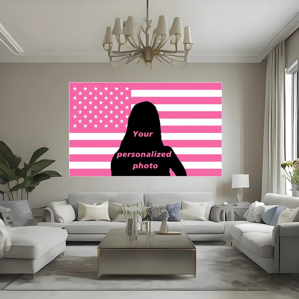 Personalized American Flag Tapestry with Custom Photo & Text