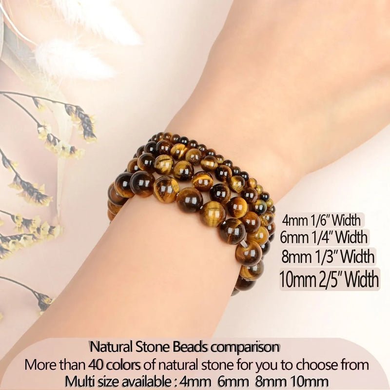 Natural Tiger Eye Beaded Bracelet