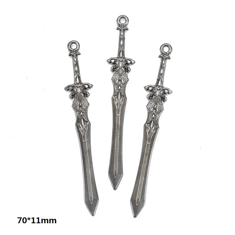 A set of 16 gun-shaped charms for DIY jewelry making in mixed styles.