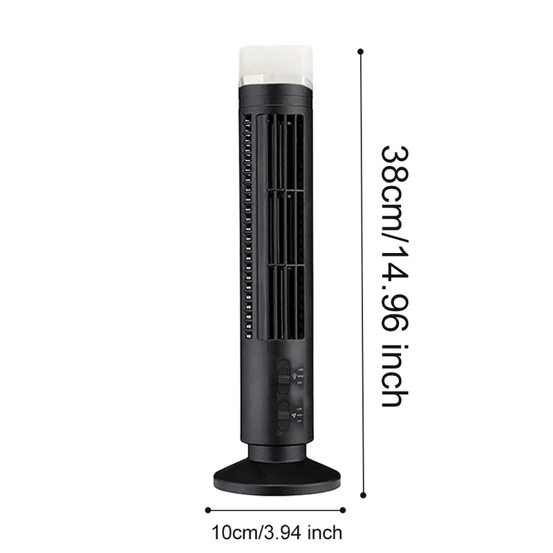 Compact Bladeless Tower Fan with USB Power