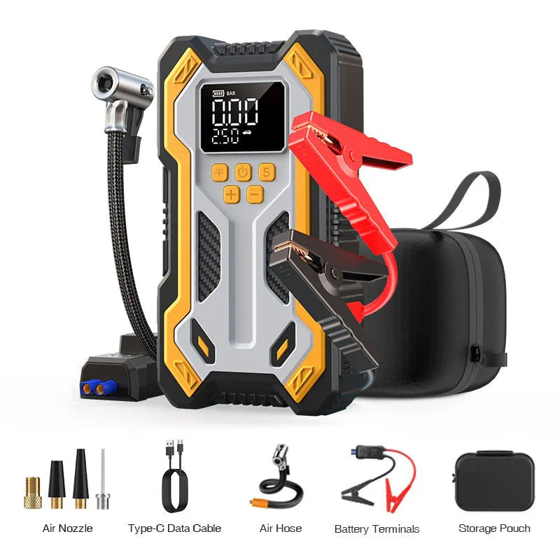 Portable Car Jump Starter with Built-in Air Compressor